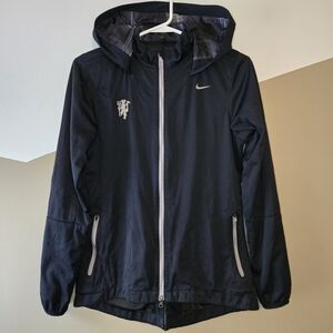 Nike Golf Women's Full Zip Jacket Black Plaid Hood Zippered Pockets Size Small